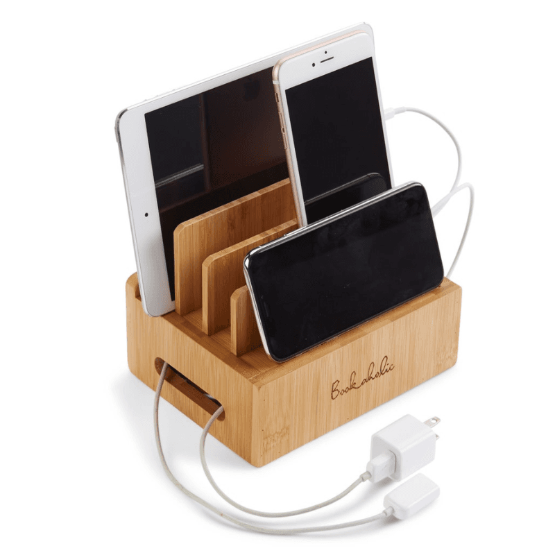 Bamboo Charging Station & Cord Organizer