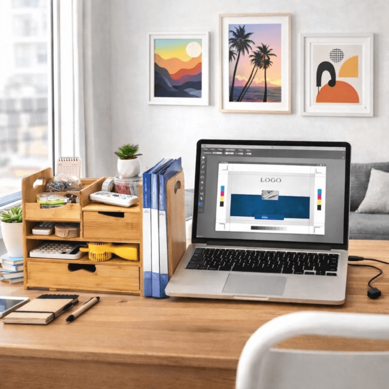 Vendoraque Bamboo Desk Organizer with Drawer
