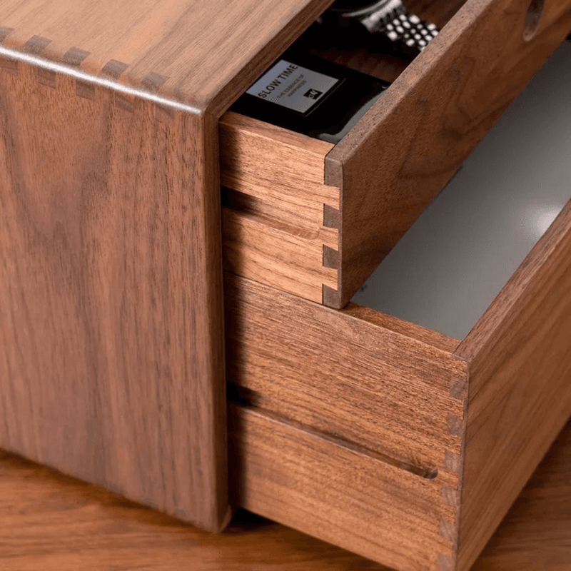 Wooden 2-Layer Desktop Storage Box with Drawer for Office Documents
