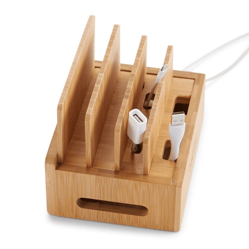 Bamboo Charging Station & Cord Organizer