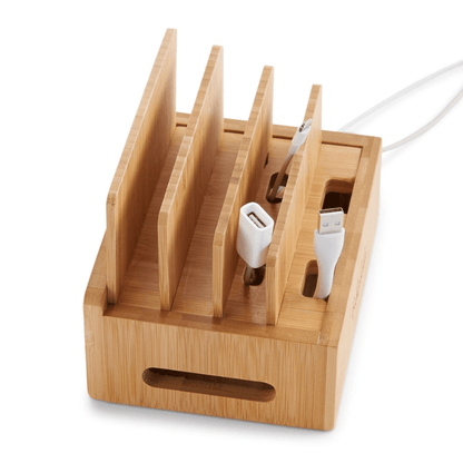 Bamboo Charging Station & Cord Organizer